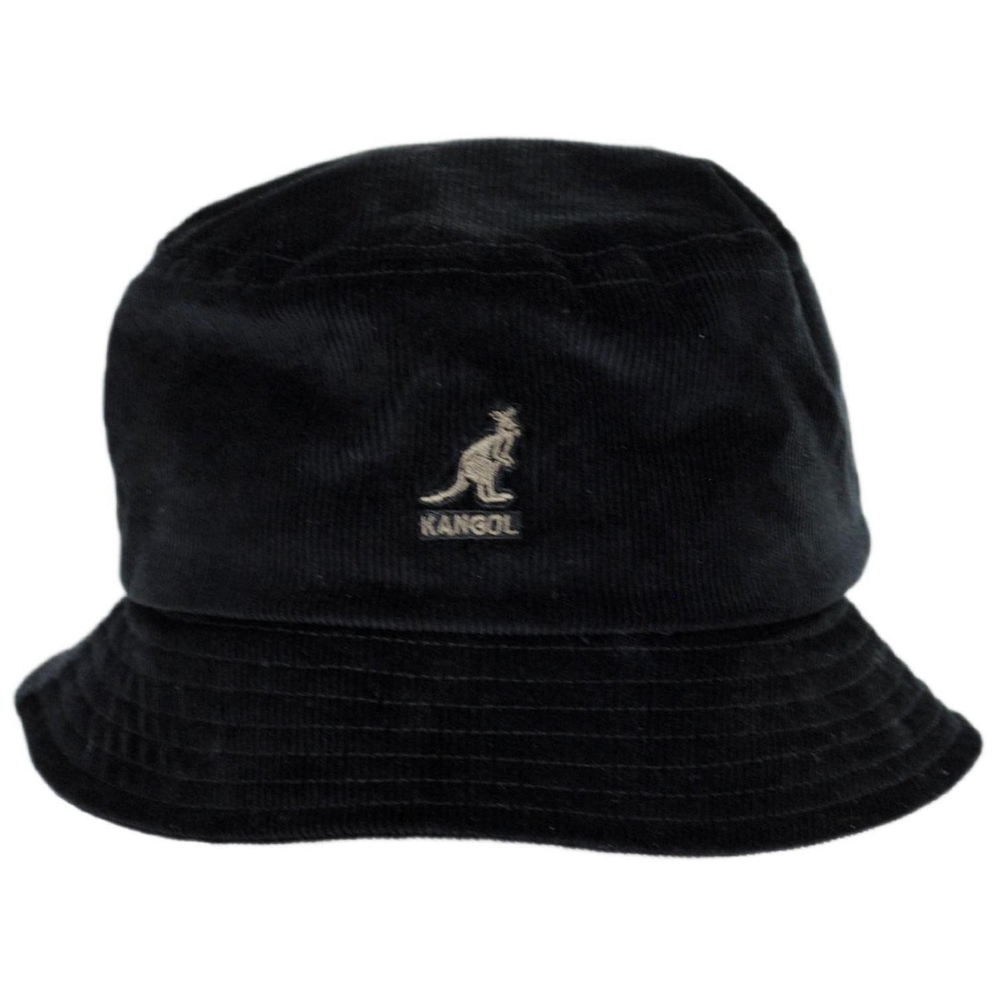 Kangol | Corduroy Cotton Blend Bucket Hat | 185710 | front | BLACK