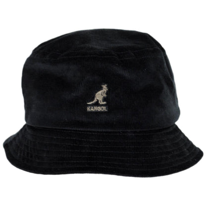 Kangol | Corduroy Cotton Blend Bucket Hat | 185710 | front | BLACK
