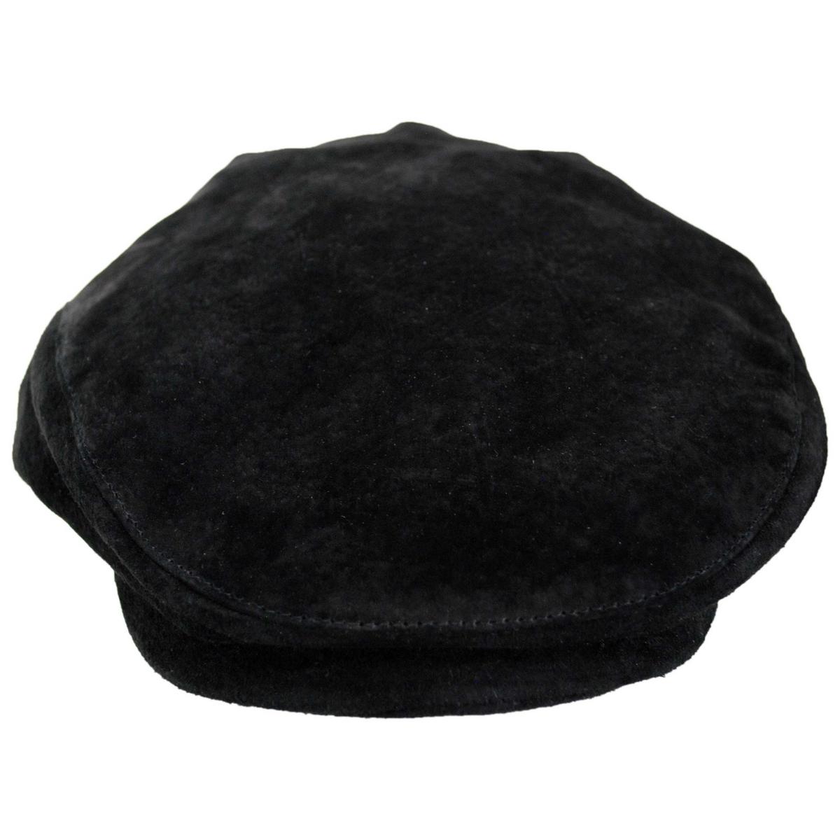 Jaxon Hats | Five-Point Suede Ivy Cap | 170200 | front | BLACK