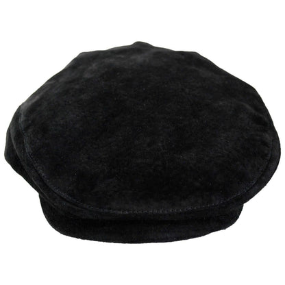 Jaxon Hats | Five-Point Suede Ivy Cap | 170200 | front | BLACK