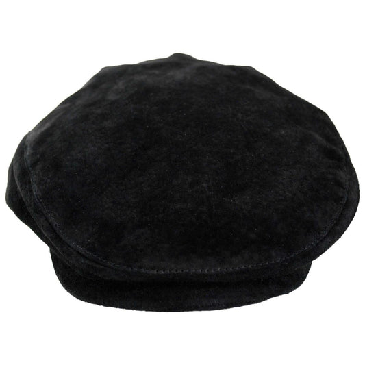Jaxon Hats | Five-Point Suede Ivy Cap | 170200 | front | BLACK
