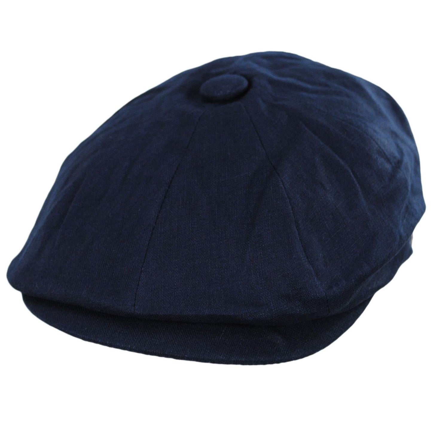 Jaxon Hats | Linen and Cotton Newsboy Cap | 167774 | lead | NAVY BLUE