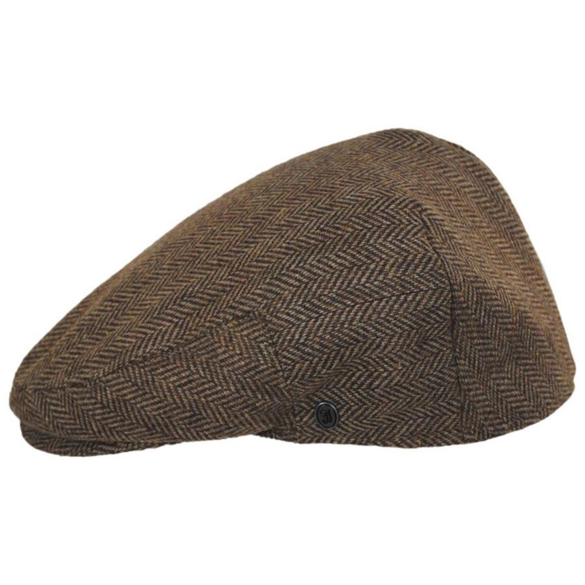 Jaxon Hats | Bird Rock Herringbone Wool Blend Ivy Cap | 167571 | profile | MOCHA