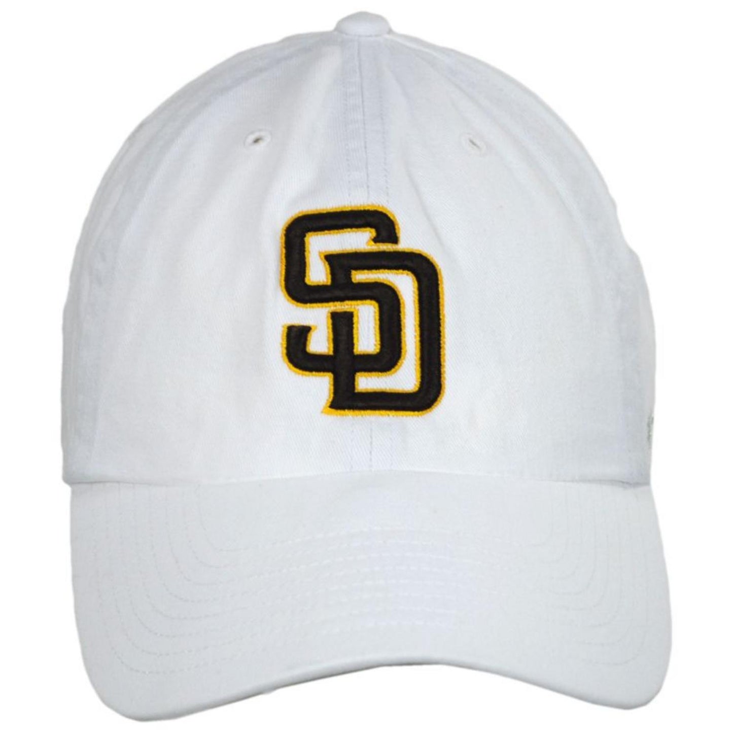 47 Brand | San Diego Padres MLB Clean Up Strapback Baseball Cap Dad Hat | 203003 | front | WHITE