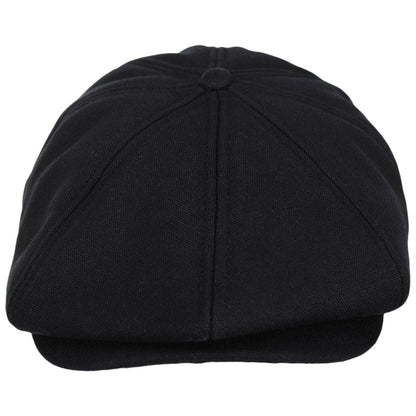BRIXTON HATS | Brood Cotton Canvas Sherpa Lined Newsboy Cap | 161562 | front | BLACK