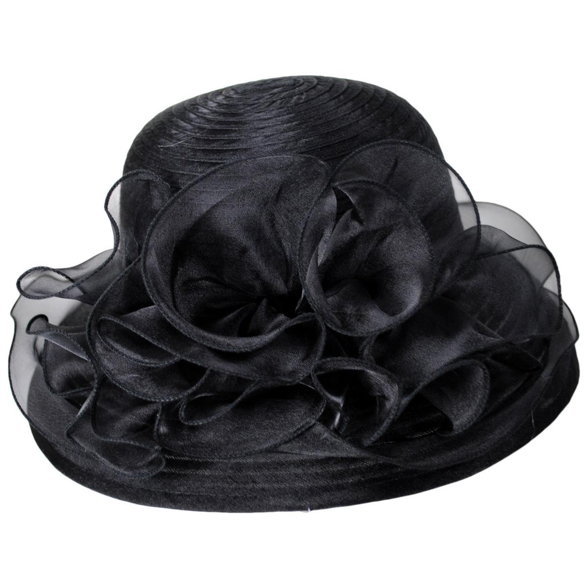 San Diego Hat Company | Organza Mesh Lampshade Dress Hat | 121050 | profile | BLACK