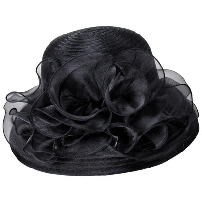 San Diego Hat Company | Organza Mesh Lampshade Dress Hat | 121050 | profile | BLACK