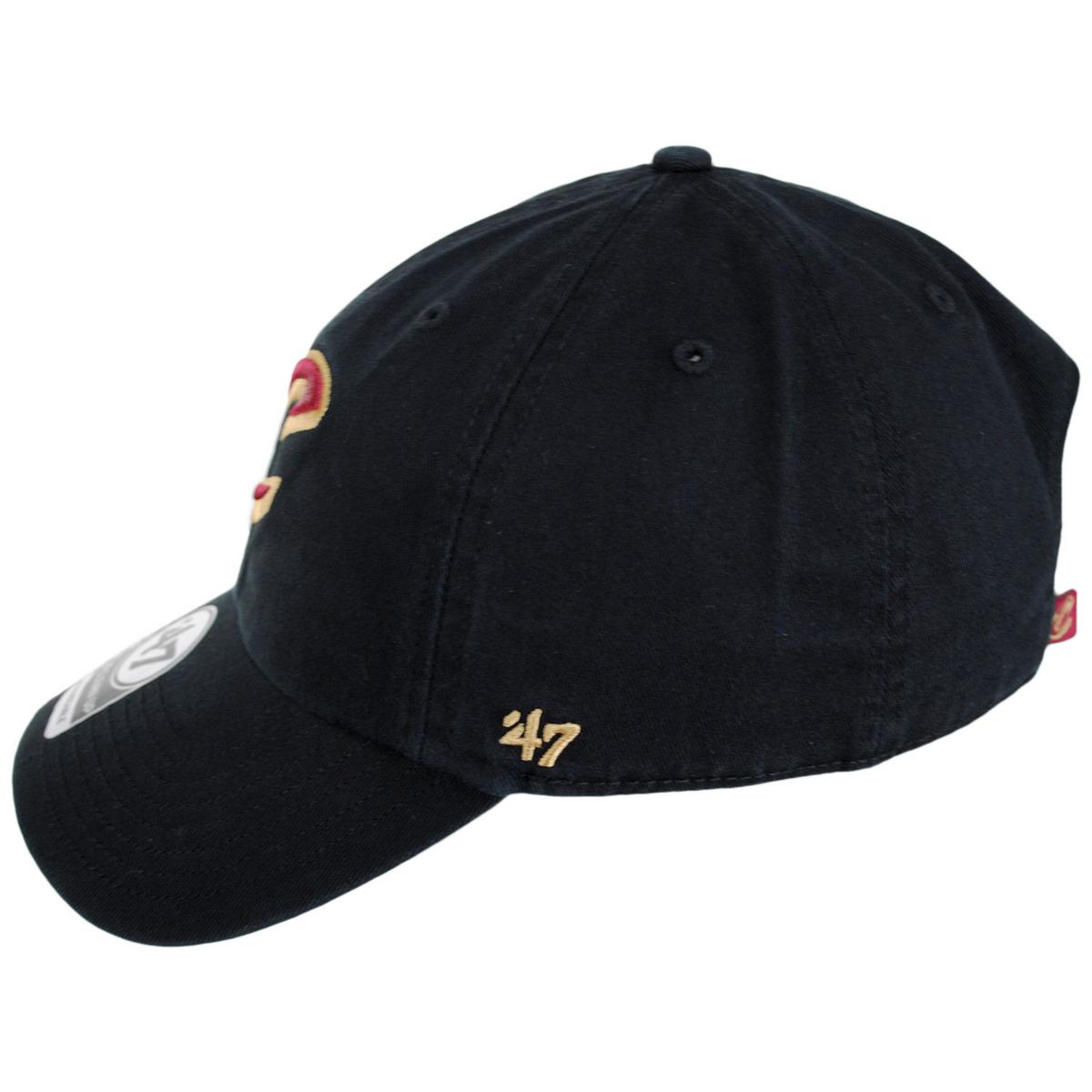 47 Brand | Cleveland Cavaliers NBA Clean Up Strapback Baseball Cap Dad Hat | 204001 | profile | BLACK