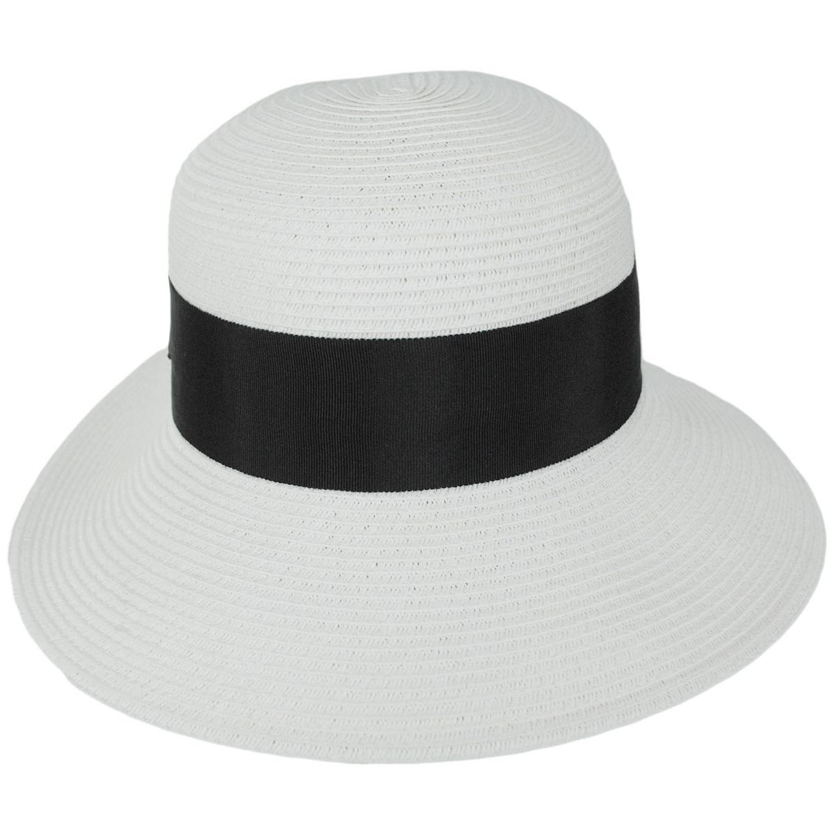 Scala | Assymetrical Toyo Braid Facesaver Cap | 101551 | front | WHITE