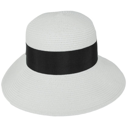 Scala | Assymetrical Toyo Braid Facesaver Cap | 101551 | front | WHITE