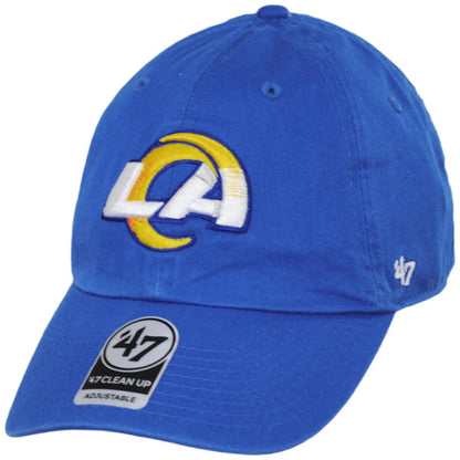 47 Brand | Los Angeles Rams NFL Clean Up Strapback Baseball Cap Dad Hat | 203582 | lead | ROYAL BLUE