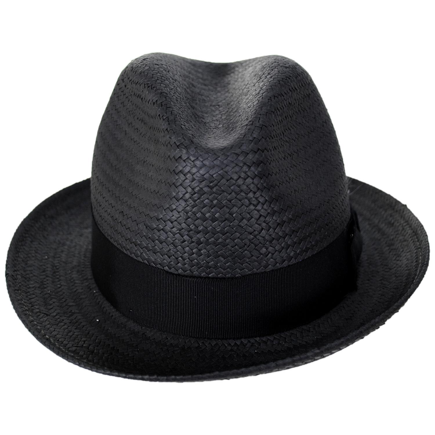 Bailey 1922 | Tino Sun Raindura Straw Fedora Hat | 127942 | front | BLACK