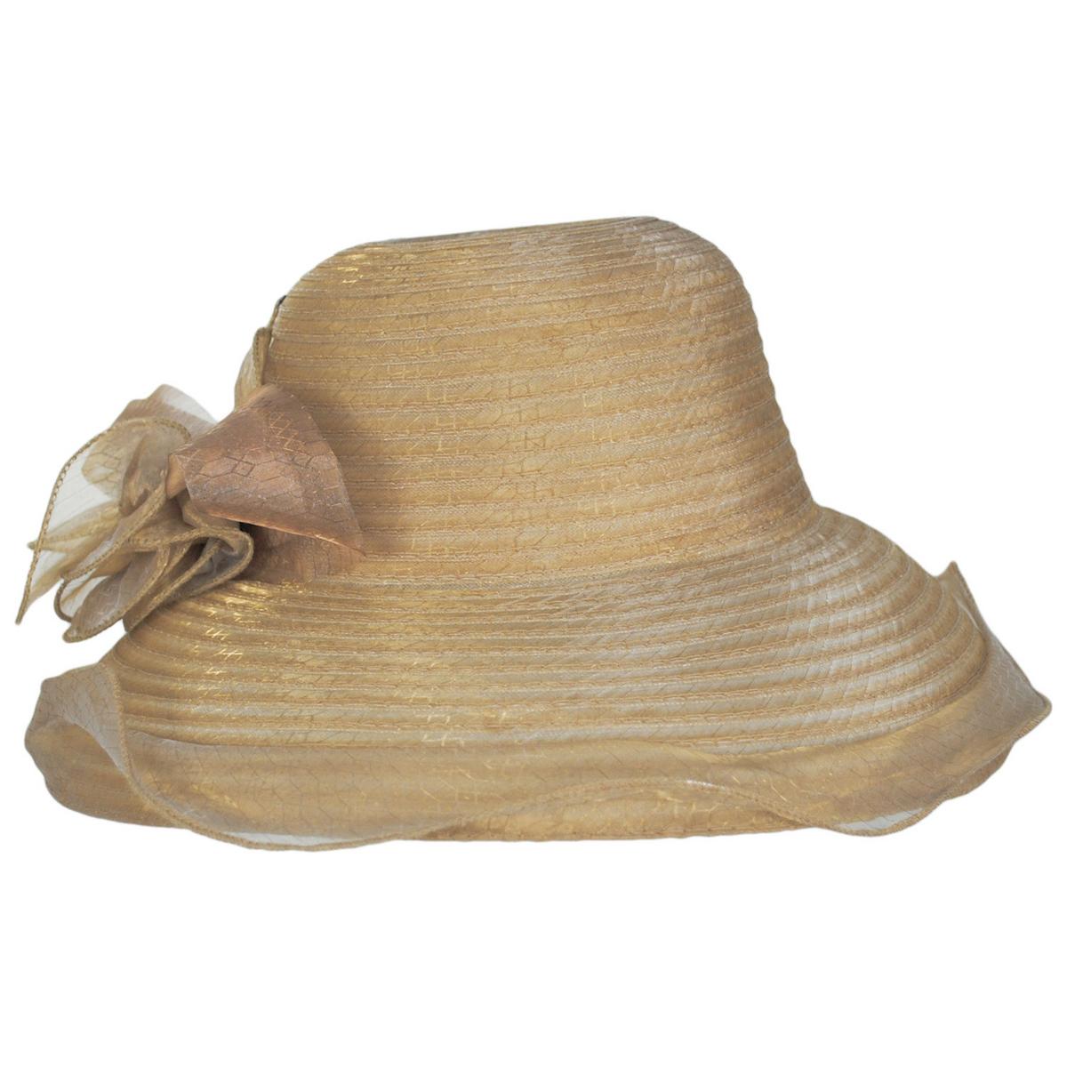 Jeanne Simmons | Iridescent Milan Organza Downbrim Hat | 120741 | profile | BRONZE