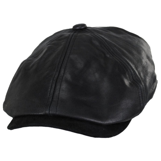 Jaxon Hats | Wholesale Leather Suede Newsboy Cap B2B Pre-Pack | B2B168202 | lead | BLACK