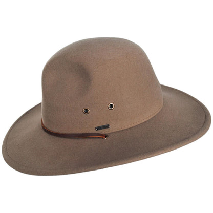 BRIXTON HATS | Cedar Weather Guard Packable Wool Fedora Felt Hat | 135672 | profile | KHAKI