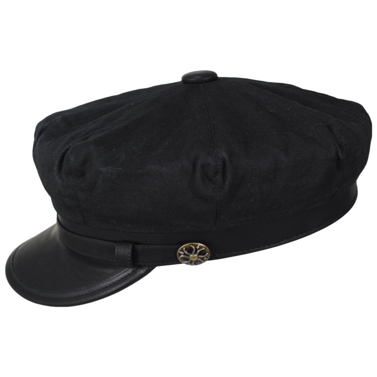 Jaxon Hats | Wholesale Rebel Wax Cotton Blend Motorcycle Cap B2B Pre-Pack | B2B170202 | profile | BLACK