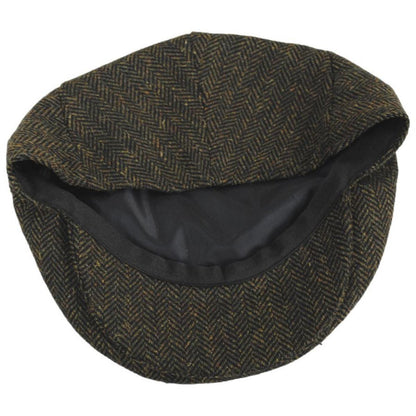 Jaxon Hats | Bird Rock Herringbone Wool Blend Ivy Cap | 167571 | under | OLIVE GREEN