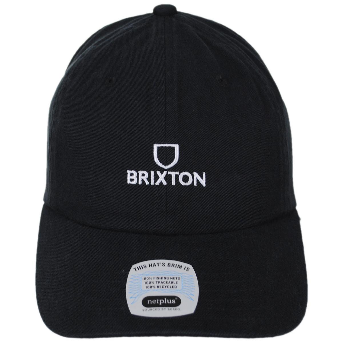 BRIXTON HATS | Alpha LP Strapback Baseball Cap | 201796 | front | BLACK/WHITE RINSE