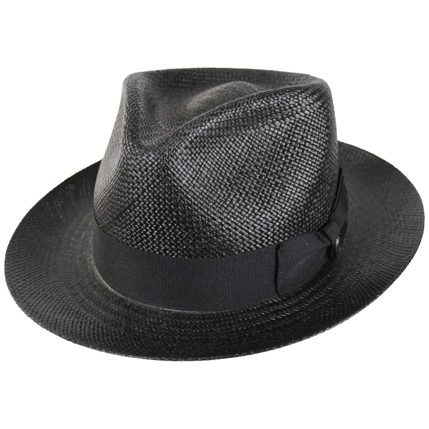 Jaxon Hats | Humphrey Grade 8 Panama Straw Fedora Hat | 127153 | lead | BLACK