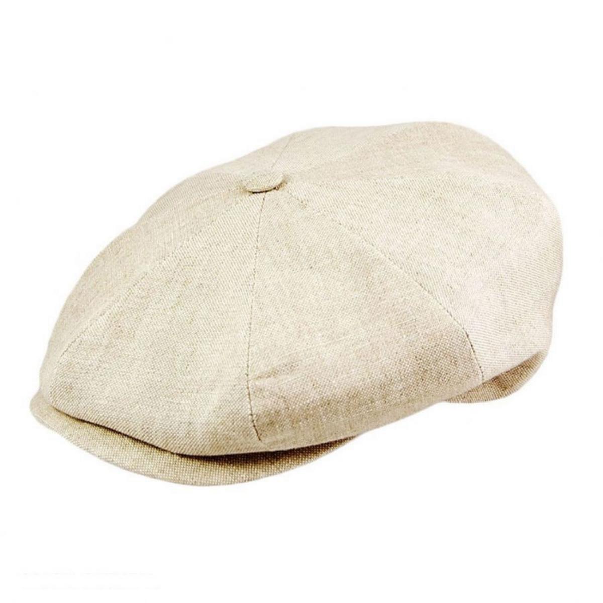 City Sport Caps | Linen Newsboy Cap | 175040 | lead | OATMEAL