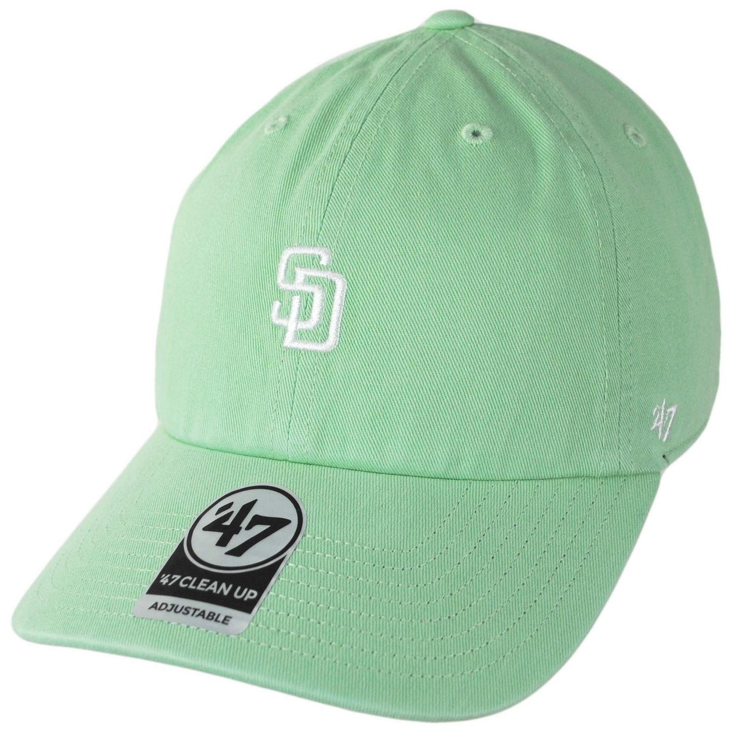 47 Brand | San Diego Padres MLB Base Runner Clean Up Strapback Baseball Cap Dad Hat | 204426 | lead | HEMLOCK