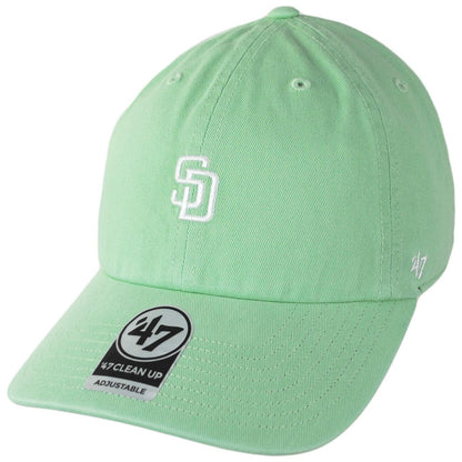 47 Brand | San Diego Padres MLB Base Runner Clean Up Strapback Baseball Cap Dad Hat | 204426 | lead | HEMLOCK