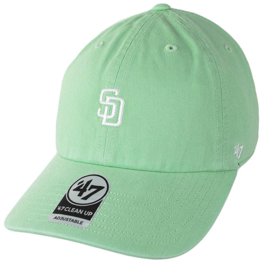 47 Brand | San Diego Padres MLB Base Runner Clean Up Strapback Baseball Cap Dad Hat | 204426 | lead | HEMLOCK