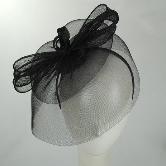 Kathy Jeanne | Corbatin Horsehair Mesh Fascinator Hat | 122434 | front | BLACK