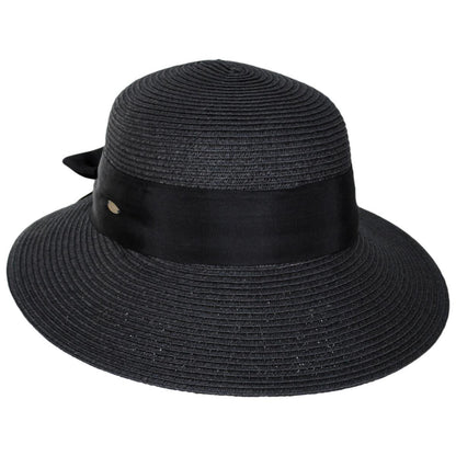Scala | Assymetrical Toyo Braid Facesaver Cap | 101551 | lead | BLACK