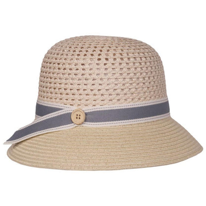 Toucan Collection | Toyo Straw Button Band Cloche Hat - Made to Order