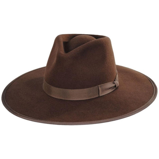 BRIXTON HATS | Jo Wool Felt Rancher Fedora Hat - Dark Tan | 123929BHDT | lead | DARK TAN