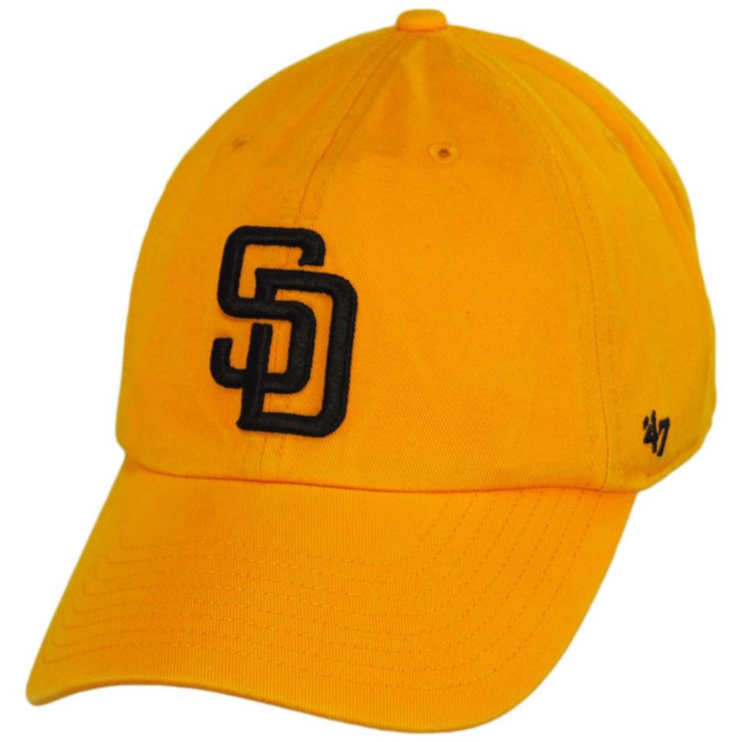 47 Brand | San Diego Padres MLB Clean Up Strapback Baseball Cap Dad Hat | 203003 | lead | GOLD