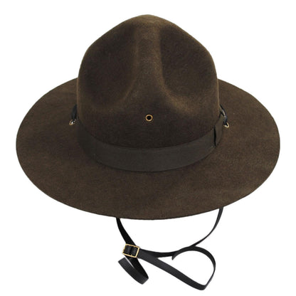 Scala | Wool Campaign Hat with Adjustable Chin Strap | 190121 | front | OLIVE