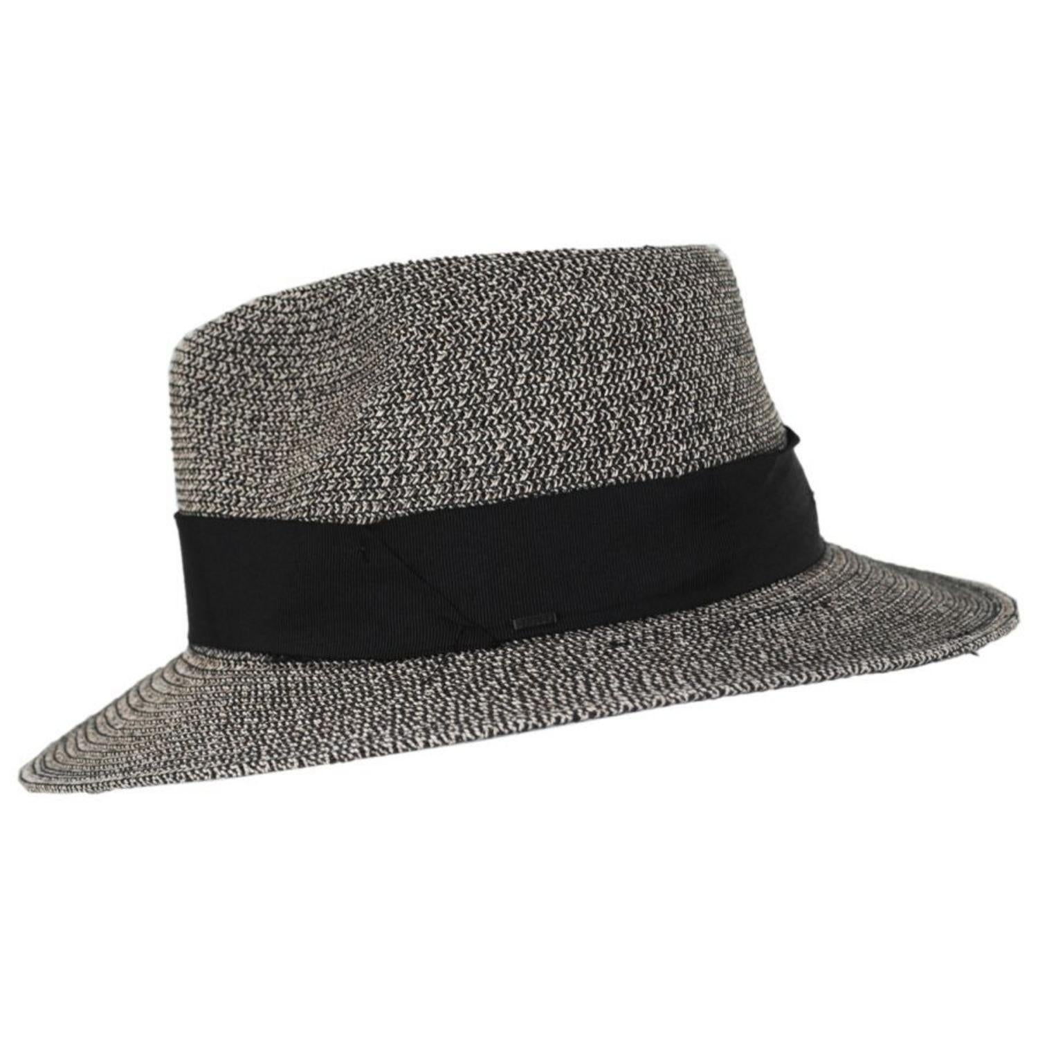 Bailey 1922 | Mullan Toyo Straw Blend Safari Fedora Hat | 127773 | profile | BLACK