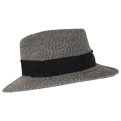 Bailey 1922 | Mullan Toyo Straw Blend Safari Fedora Hat | 127773 | profile | BLACK