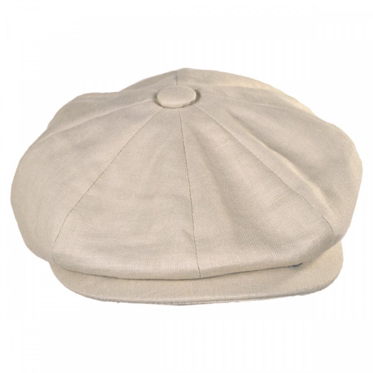 Jaxon Hats | Linen and Cotton Newsboy Cap | 167774 | profile | NATURAL