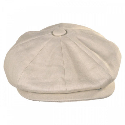 Jaxon Hats | Linen and Cotton Newsboy Cap | 167774 | profile | NATURAL