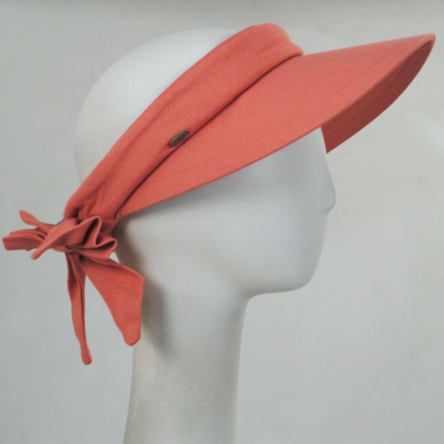 Scala | Backbow Cotton Visor | 195018 | front | TERRACOTTA