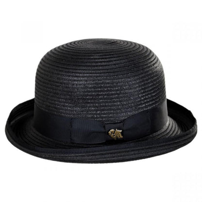 Bigalli | Kanye Toyo Straw Bowler Hat | 129228 | profile | BLACK
