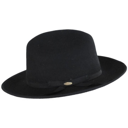Scala | Zamora Wool Felt Cattleman Western Hat | 130408 | profile | BLACK