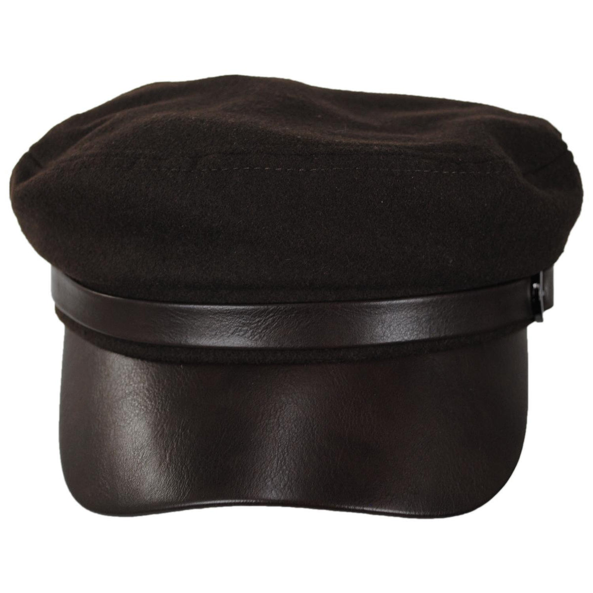 FRYE | Buckle Band Fiddler Cap | 108671 | front | BROWN