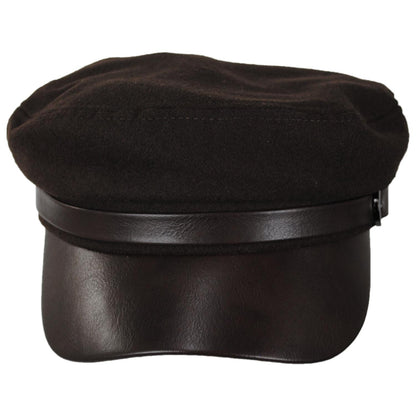 FRYE | Buckle Band Fiddler Cap | 108671 | front | BROWN