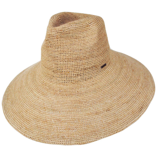 BRIXTON HATS | Helena Raffia Straw Fedora Hat | 104064 | lead | TAN