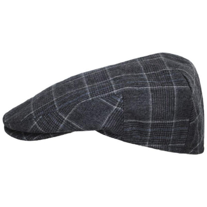 Baskerville Hat Company | Aldwych Wool Glenplaid Ivy Cap | 167668 | profile | CHARCOAL