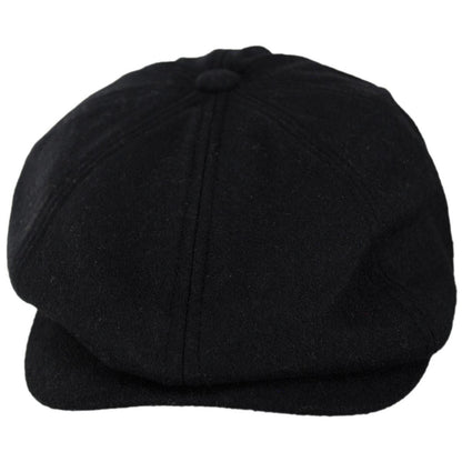 BRIXTON HATS | Brood Melton Wool Newsboy Cap | 161575 | front | BLACK/MOSS