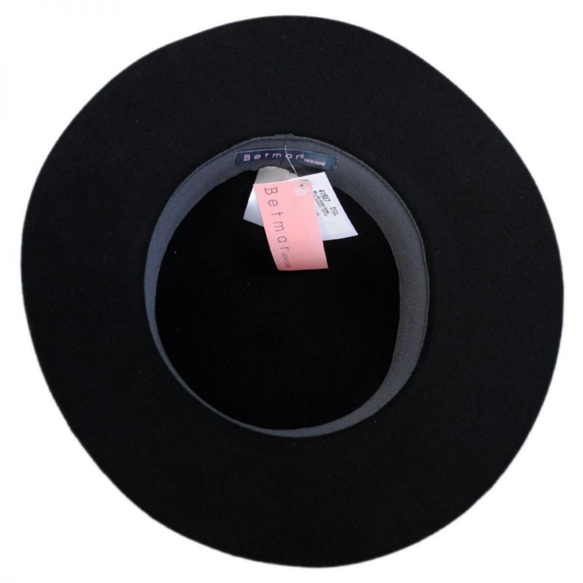 Betmar | Mullins Wool Felt Floppy Hat | 123123 | under | BLACK
