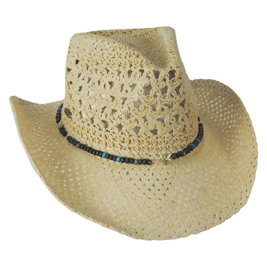 Panama Jack | Capybura Toyo Straw Western Hat | 102000 | lead | NATURAL