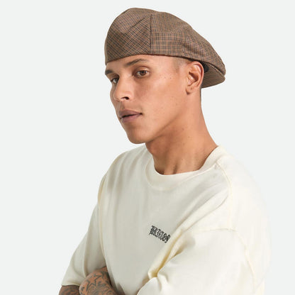 BRIXTON HATS | Hooligan Lightweight Plaid Ivy Cap | 161559 | lsmtwo | GREY/BROWN/GOLD