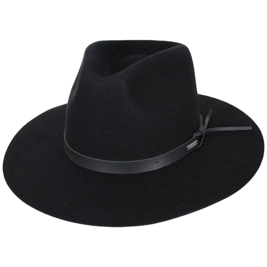 BRIXTON HATS | Hawkins Weather Guard Wool Felt Western Hat | 135613 | lead | BLACK