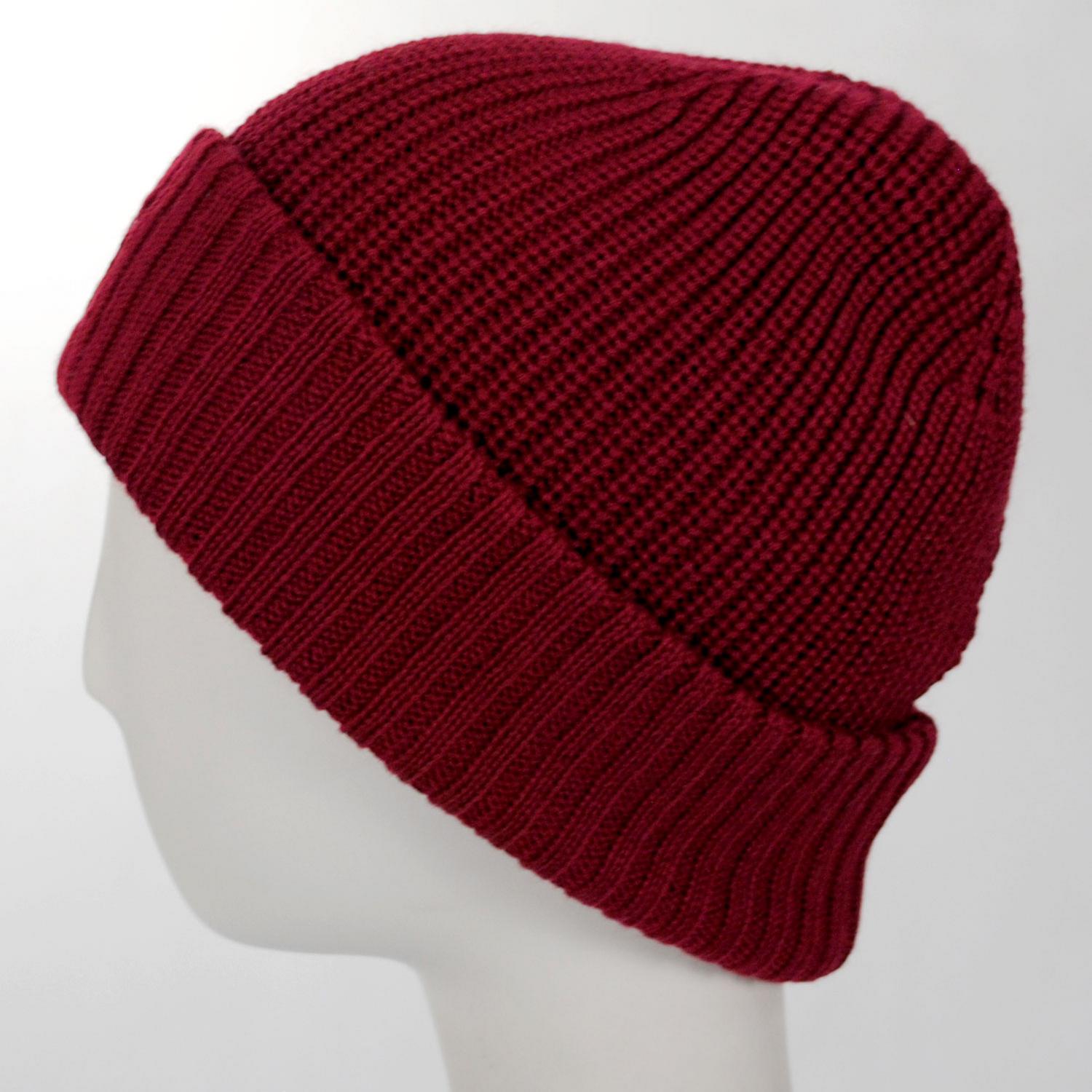 Kangol | Merino Wool Rib Beanie Hat - Fall | 500405D | profile | CRANBERRY